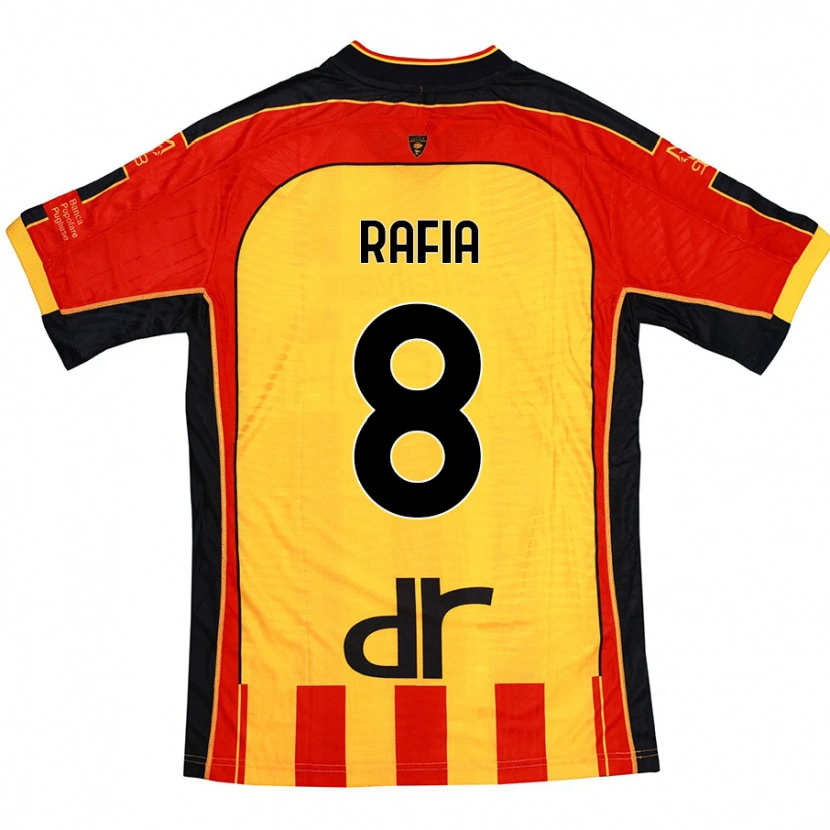 Danxen Femme Maillot Hamza Rafia #8 Jaune Rouge Tenues Domicile 2024/25 T-Shirt
