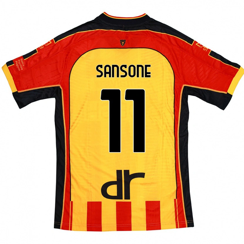 Danxen Femme Maillot Nicola Sansone #11 Jaune Rouge Tenues Domicile 2024/25 T-Shirt