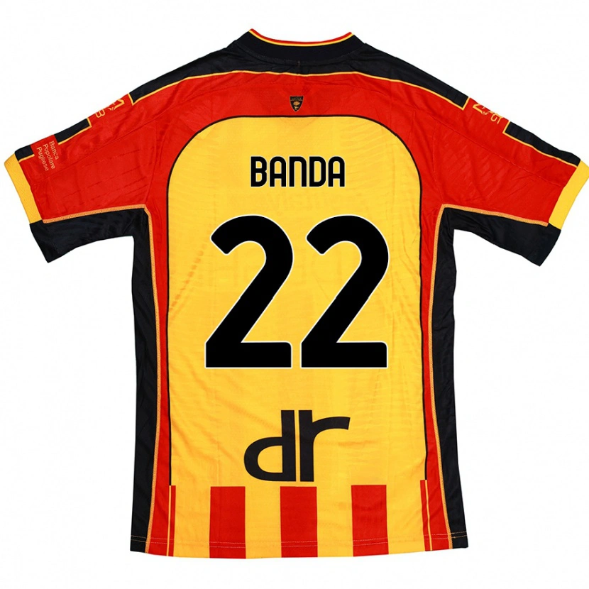 Danxen Femme Maillot Lameck Banda #22 Jaune Rouge Tenues Domicile 2024/25 T-Shirt
