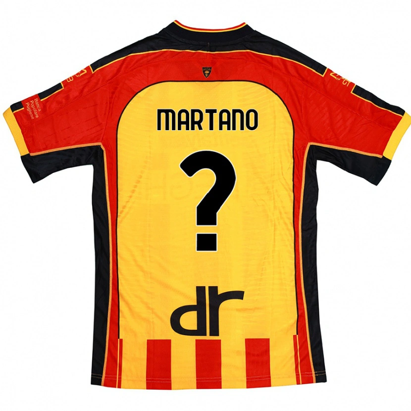 Danxen Femme Maillot Diego Martano #0 Jaune Rouge Tenues Domicile 2024/25 T-Shirt