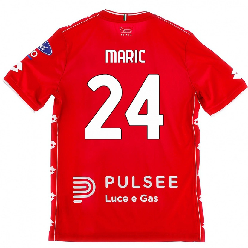 Danxen Femme Maillot Mirko Maric #24 Rouge Blanc Tenues Domicile 2024/25 T-Shirt