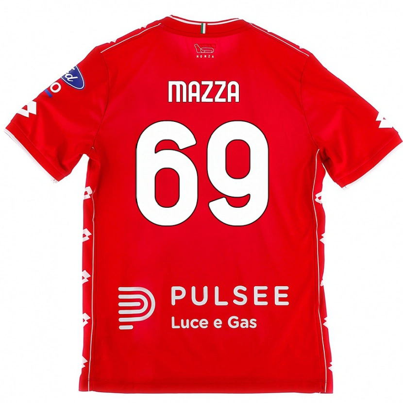 Danxen Femme Maillot Andrea Mazza #69 Rouge Blanc Tenues Domicile 2024/25 T-Shirt