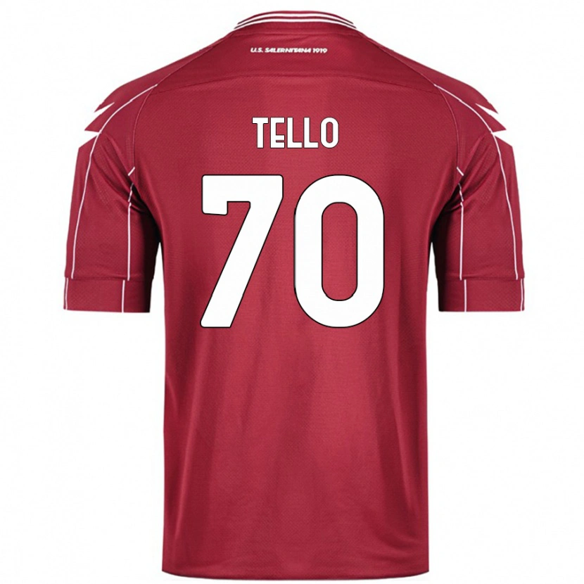 Danxen Femme Maillot Andrés Tello #70 Bordeaux Tenues Domicile 2024/25 T-Shirt