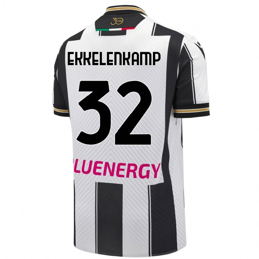 Danxen Femme Maillot Jurgen Ekkelenkamp #32 Blanc Noir Tenues Domicile 2024/25 T-Shirt