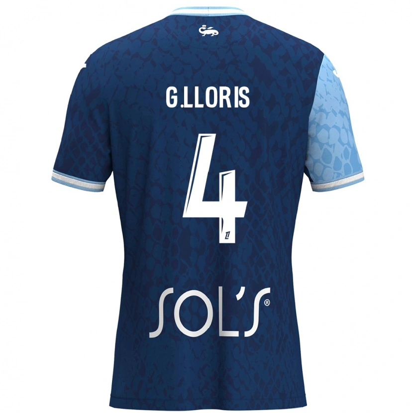 Danxen Femme Maillot Gautier Lloris #4 Bleu Ciel Bleu Foncé Tenues Domicile 2024/25 T-Shirt