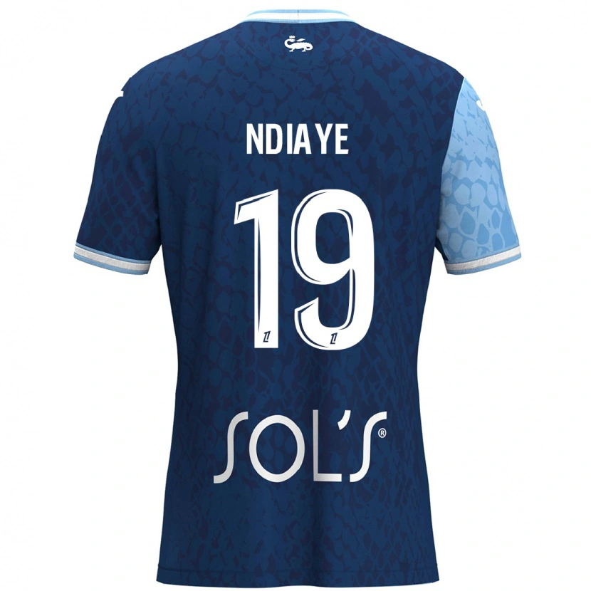 Danxen Femme Maillot Rassoul Ndiaye #19 Bleu Ciel Bleu Foncé Tenues Domicile 2024/25 T-Shirt