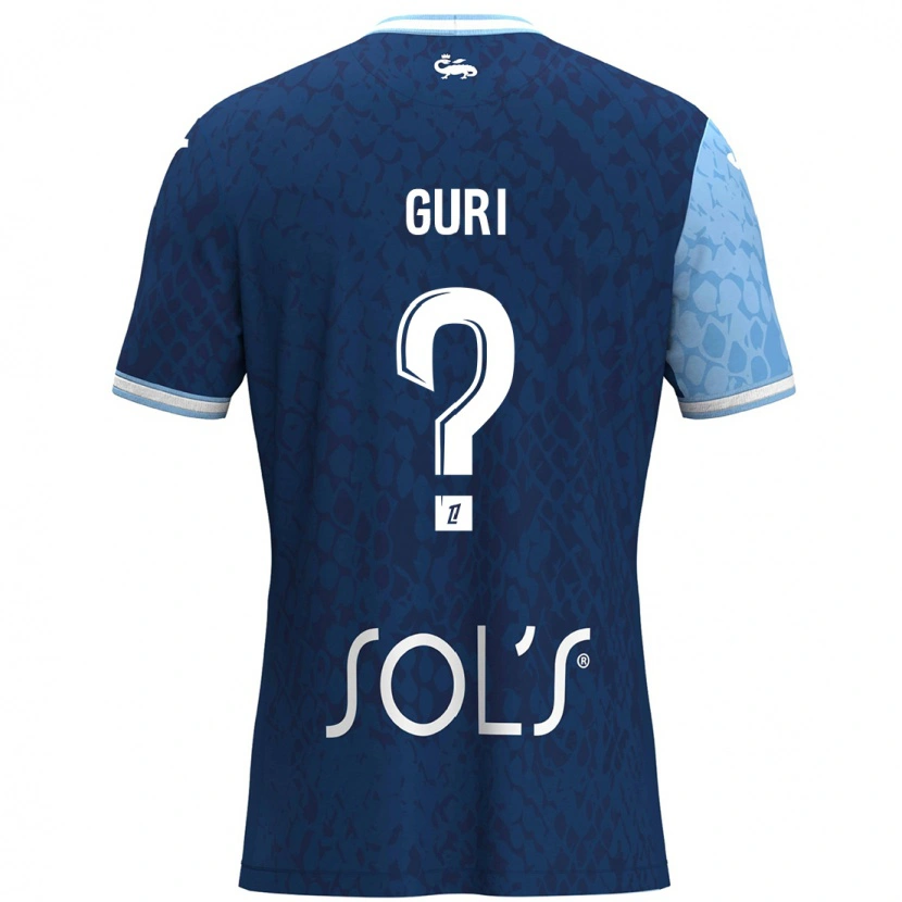 Danxen Femme Maillot Gabriel Guri #0 Bleu Ciel Bleu Foncé Tenues Domicile 2024/25 T-Shirt