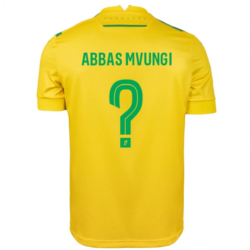 Danxen Femme Maillot Omar Abbas Mvungi #0 Jaune Vert Tenues Domicile 2024/25 T-Shirt