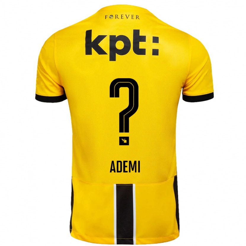Danxen Femme Maillot Arnis Ademi #0 Jaune Noir Tenues Domicile 2024/25 T-Shirt