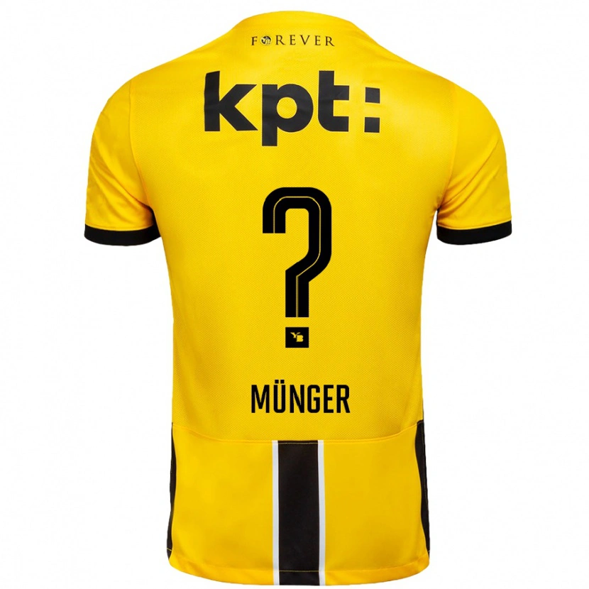 Danxen Femme Maillot Nil Münger #0 Jaune Noir Tenues Domicile 2024/25 T-Shirt