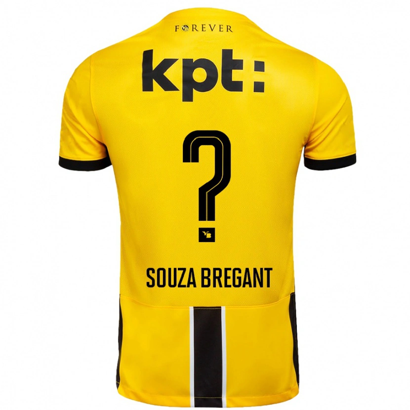 Danxen Femme Maillot Pietro Souza Bregant #0 Jaune Noir Tenues Domicile 2024/25 T-Shirt