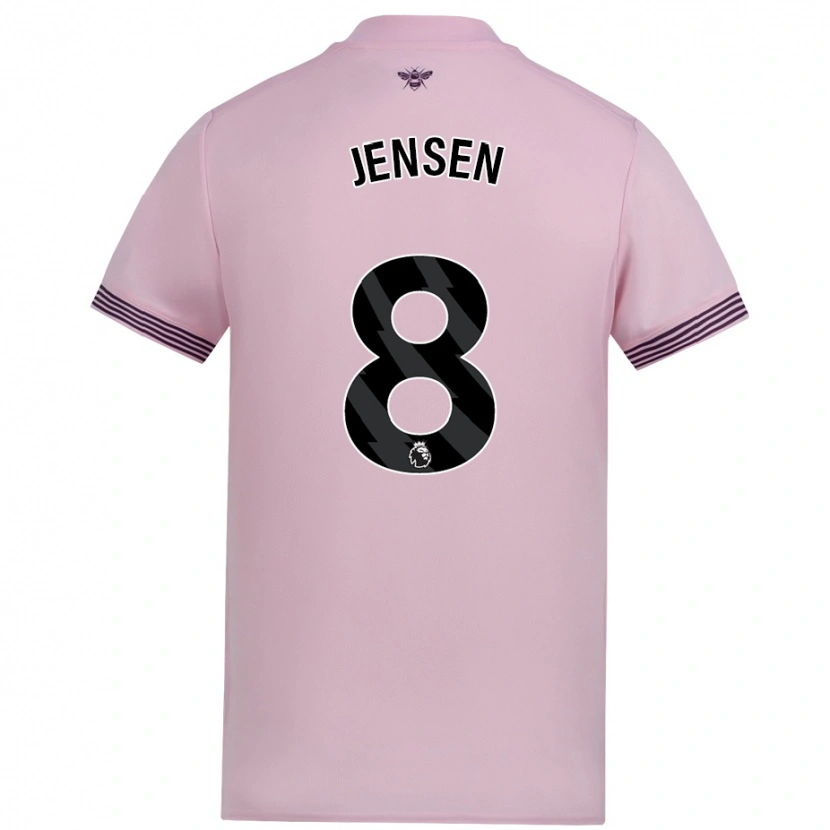 Danxen Femme Maillot Mathias Jensen #8 Rose Tenues Extérieur 2024/25 T-Shirt