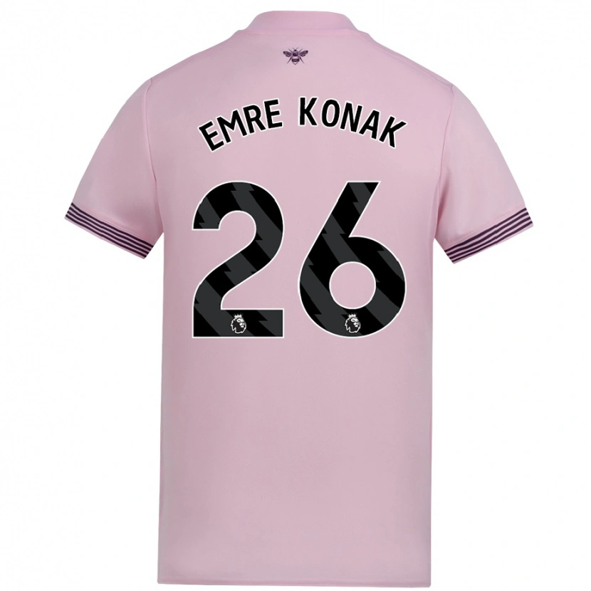 Danxen Femme Maillot Yunus Emre Konak #26 Rose Tenues Extérieur 2024/25 T-Shirt
