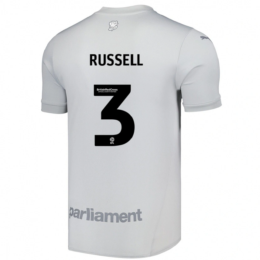 Danxen Femme Maillot Jon Russell #3 Gris Argenté Tenues Extérieur 2024/25 T-Shirt