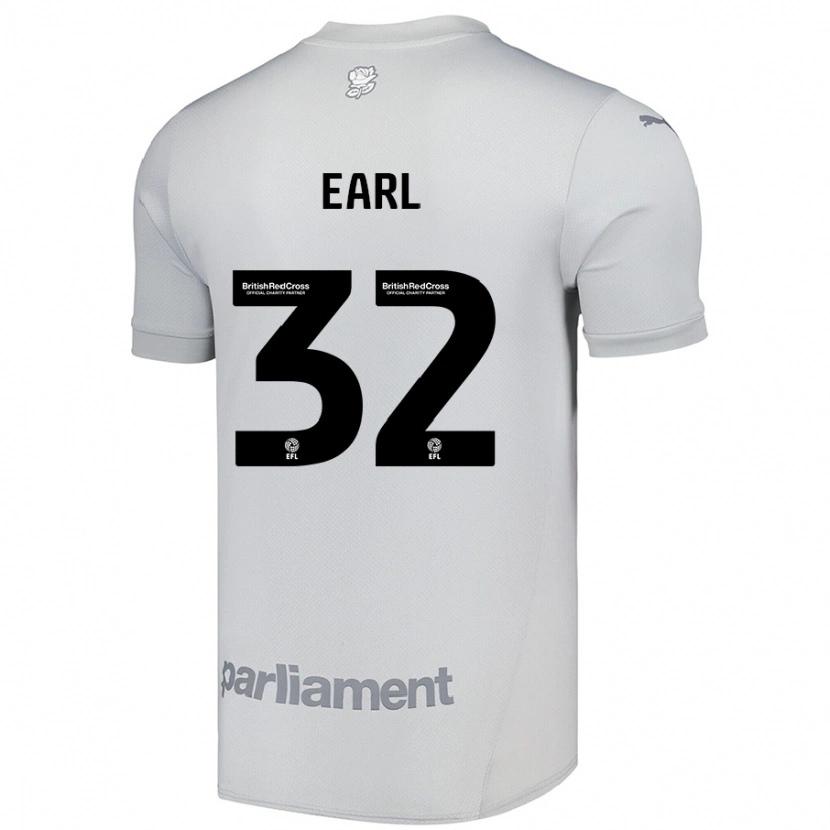 Danxen Femme Maillot Josh Earl #32 Gris Argenté Tenues Extérieur 2024/25 T-Shirt