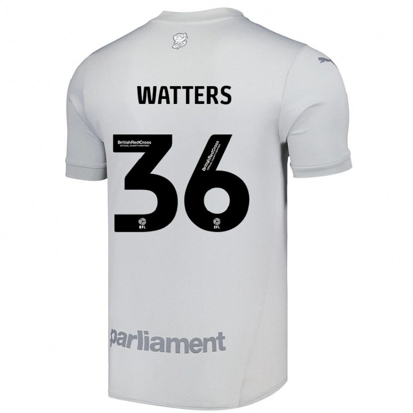 Danxen Femme Maillot Max Watters #36 Gris Argenté Tenues Extérieur 2024/25 T-Shirt