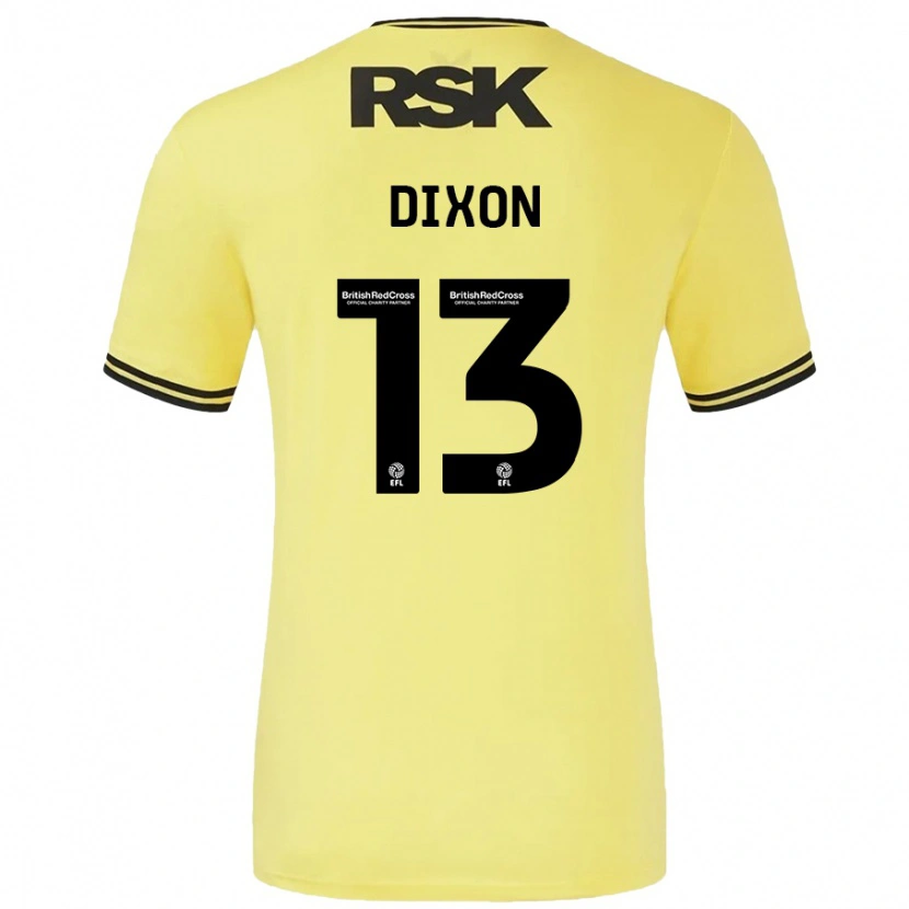 Danxen Femme Maillot Kaheim Dixon #13 Jaune Noir Tenues Extérieur 2024/25 T-Shirt