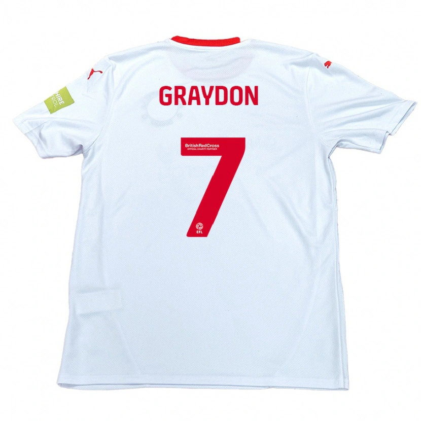 Danxen Femme Maillot Ryan Graydon #7 Blanc Tenues Extérieur 2024/25 T-Shirt