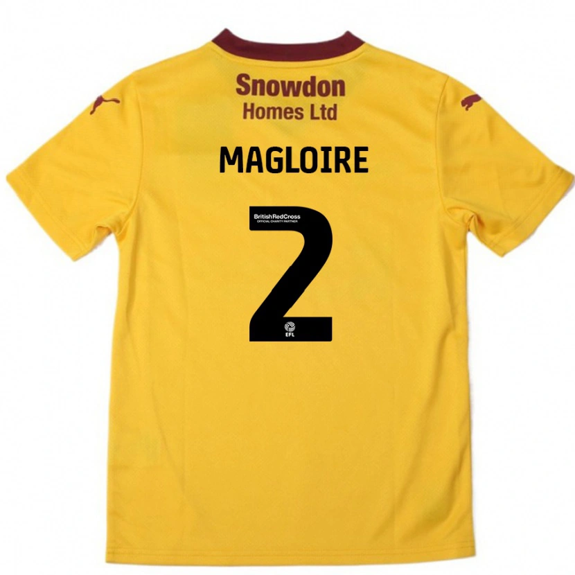 Danxen Femme Maillot Tyler Magloire #2 Orange Bordeaux Tenues Extérieur 2024/25 T-Shirt