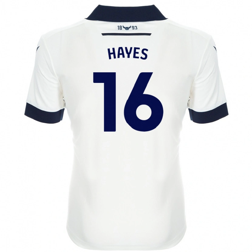 Danxen Femme Maillot Georgia Hayes #16 Blanc Bleu Marine Tenues Extérieur 2024/25 T-Shirt