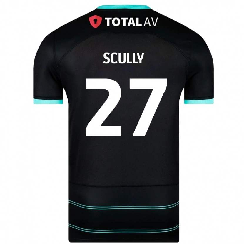 Danxen Femme Maillot Anthony Scully #27 Noir Tenues Extérieur 2024/25 T-Shirt