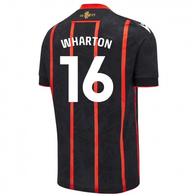 Danxen Femme Maillot Scott Wharton #16 Noir Rouge Tenues Extérieur 2024/25 T-Shirt