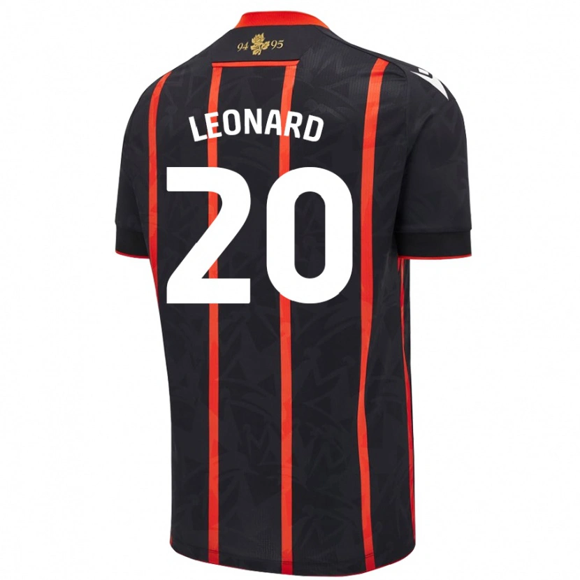 Danxen Femme Maillot Harry Leonard #20 Noir Rouge Tenues Extérieur 2024/25 T-Shirt