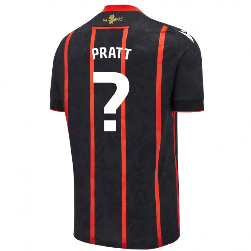 Danxen Femme Maillot George Pratt #0 Noir Rouge Tenues Extérieur 2024/25 T-Shirt