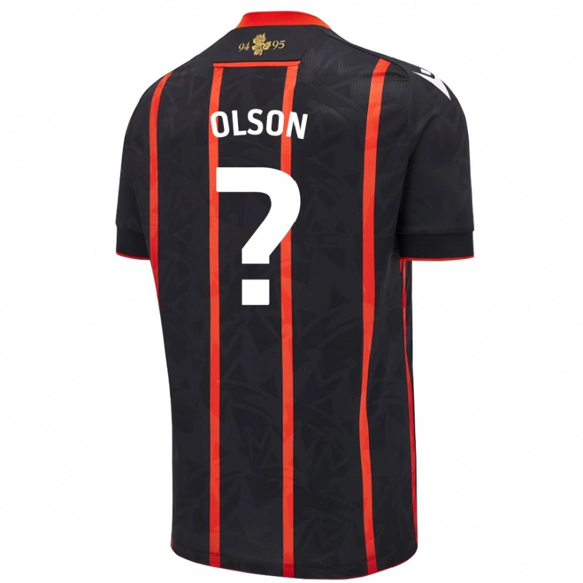 Danxen Femme Maillot Charlie Olson #0 Noir Rouge Tenues Extérieur 2024/25 T-Shirt