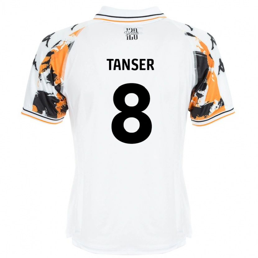 Danxen Femme Maillot Ellie Tanser #8 Blanc Tenues Extérieur 2024/25 T-Shirt