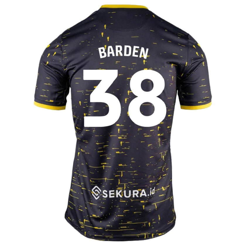 Danxen Femme Maillot Daniel Barden #38 Noir Jaune Tenues Extérieur 2024/25 T-Shirt