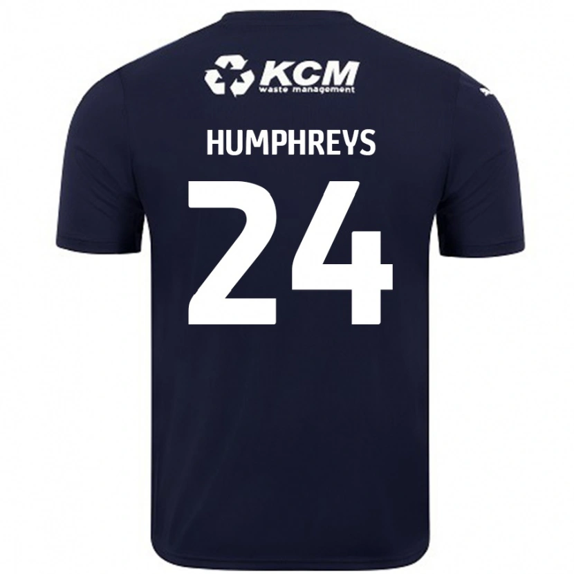 Danxen Femme Maillot Cameron Humphreys #24 Bleu Marine Tenues Extérieur 2024/25 T-Shirt