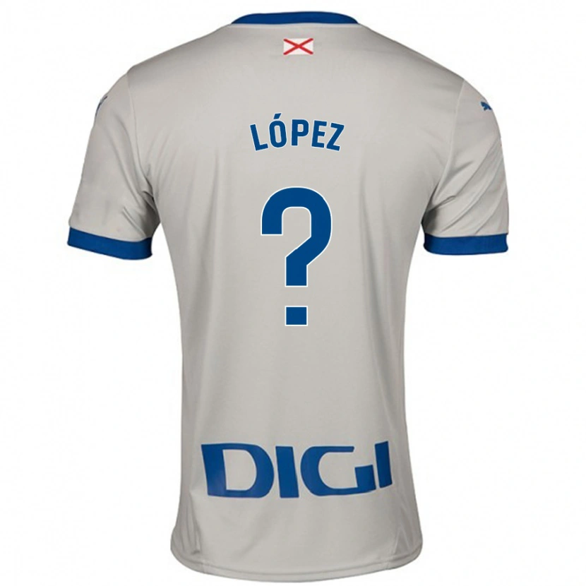 Danxen Femme Maillot Alex López #0 Gris Clair Tenues Extérieur 2024/25 T-Shirt
