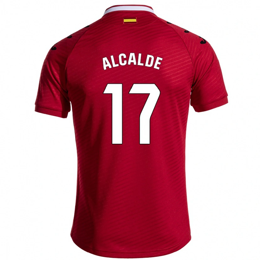 Danxen Femme Maillot Jacobo Alcalde #17 Rouge Foncé Tenues Extérieur 2024/25 T-Shirt