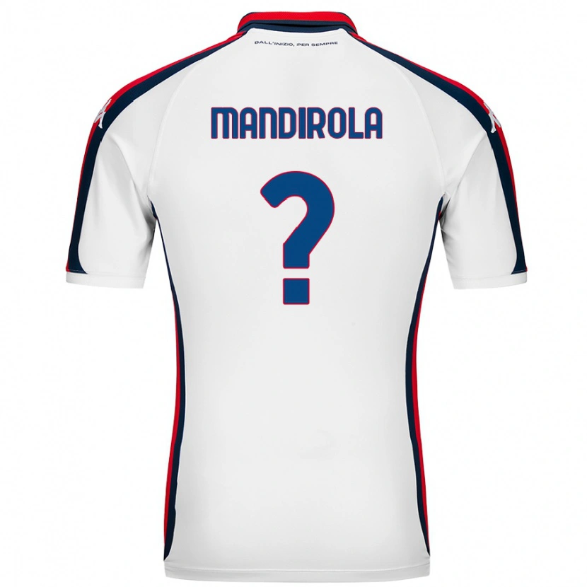 Danxen Femme Maillot Gabriele Mandirola #0 Blanc Tenues Extérieur 2024/25 T-Shirt