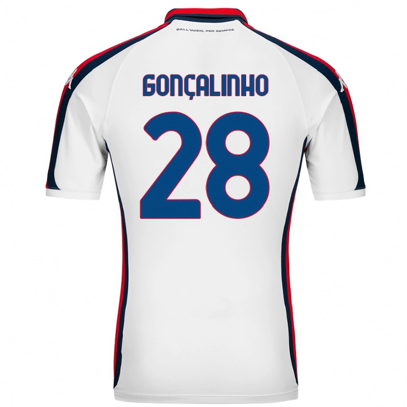 Danxen Femme Maillot João Gonçalinho #28 Blanc Tenues Extérieur 2024/25 T-Shirt