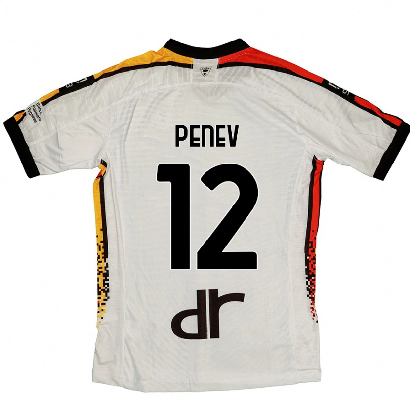 Danxen Femme Maillot Plamen Penev #12 Blanc Noir Tenues Extérieur 2024/25 T-Shirt