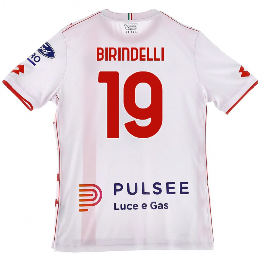 Danxen Femme Maillot Samuele Birindelli #19 Blanc Rouge Tenues Extérieur 2024/25 T-Shirt