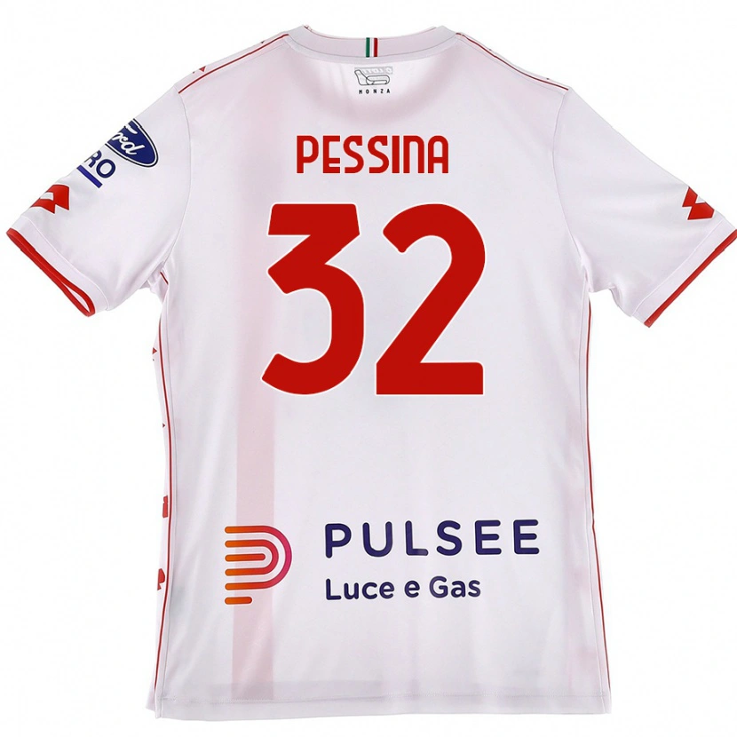 Danxen Femme Maillot Matteo Pessina #32 Blanc Rouge Tenues Extérieur 2024/25 T-Shirt