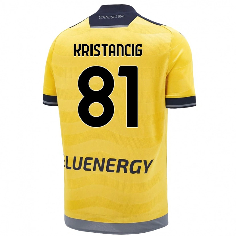Danxen Femme Maillot Luca Kristancig #81 Doré Tenues Extérieur 2024/25 T-Shirt