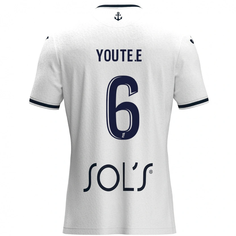 Danxen Femme Maillot Étienne Youté Kinkoué #6 Blanc Bleu Foncé Tenues Extérieur 2024/25 T-Shirt