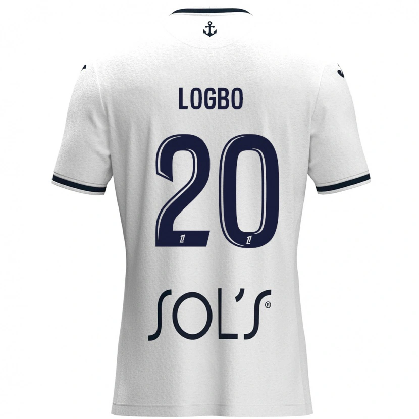 Danxen Femme Maillot Andy Logbo #20 Blanc Bleu Foncé Tenues Extérieur 2024/25 T-Shirt