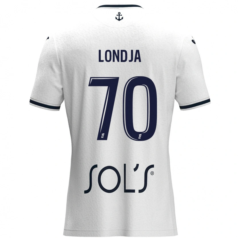 Danxen Femme Maillot Ruben Londja #70 Blanc Bleu Foncé Tenues Extérieur 2024/25 T-Shirt