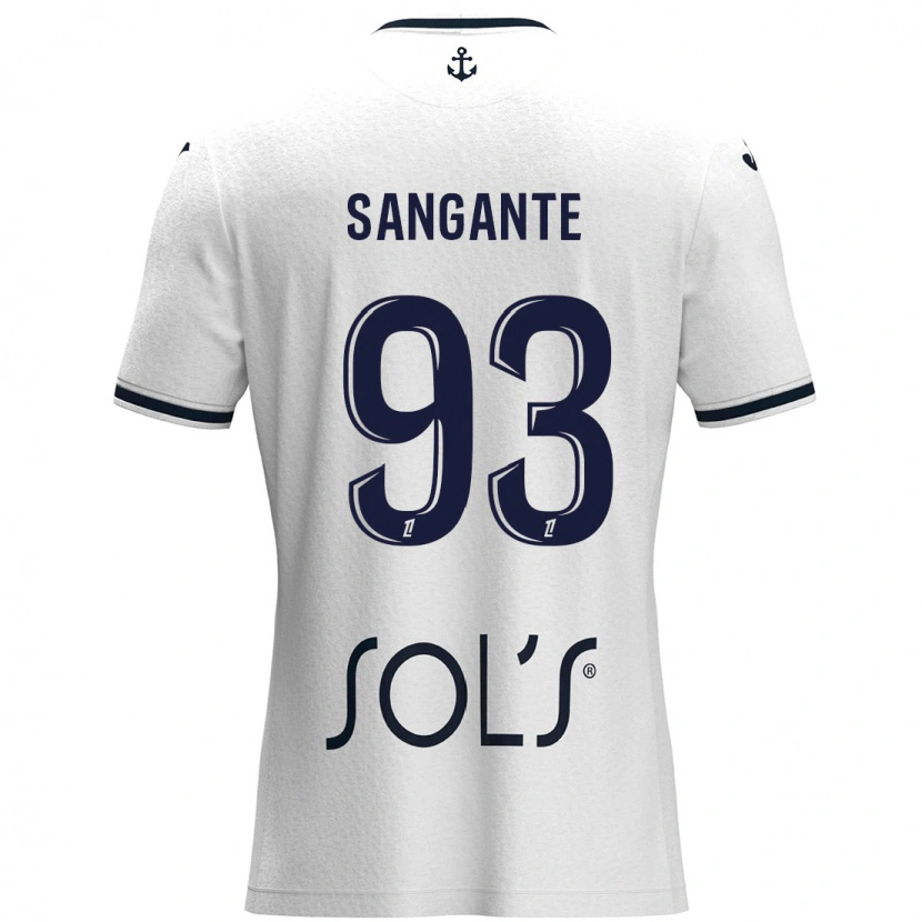 Danxen Femme Maillot Arouna Sangante #93 Blanc Bleu Foncé Tenues Extérieur 2024/25 T-Shirt