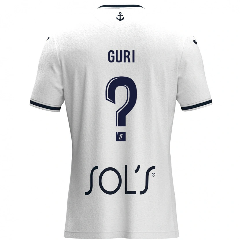 Danxen Femme Maillot Gabriel Guri #0 Blanc Bleu Foncé Tenues Extérieur 2024/25 T-Shirt