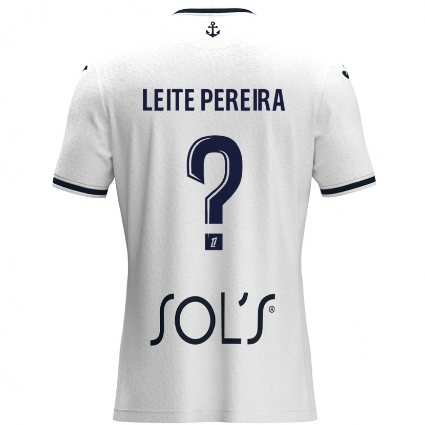 Danxen Femme Maillot Matéo Leite Pereira #0 Blanc Bleu Foncé Tenues Extérieur 2024/25 T-Shirt