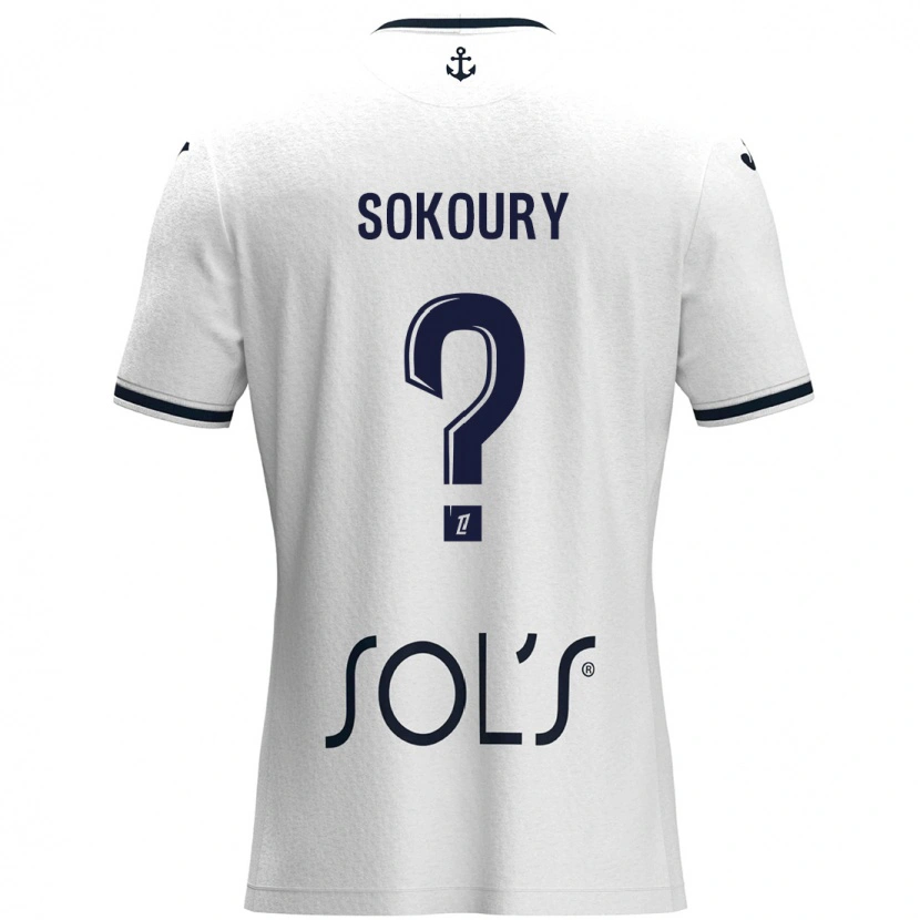 Danxen Femme Maillot Junior Sokoury #0 Blanc Bleu Foncé Tenues Extérieur 2024/25 T-Shirt
