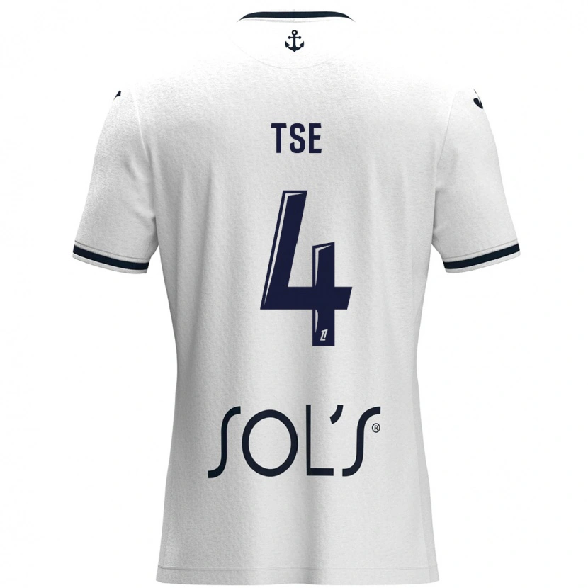 Danxen Femme Maillot Élisabeth Tsé #4 Blanc Bleu Foncé Tenues Extérieur 2024/25 T-Shirt