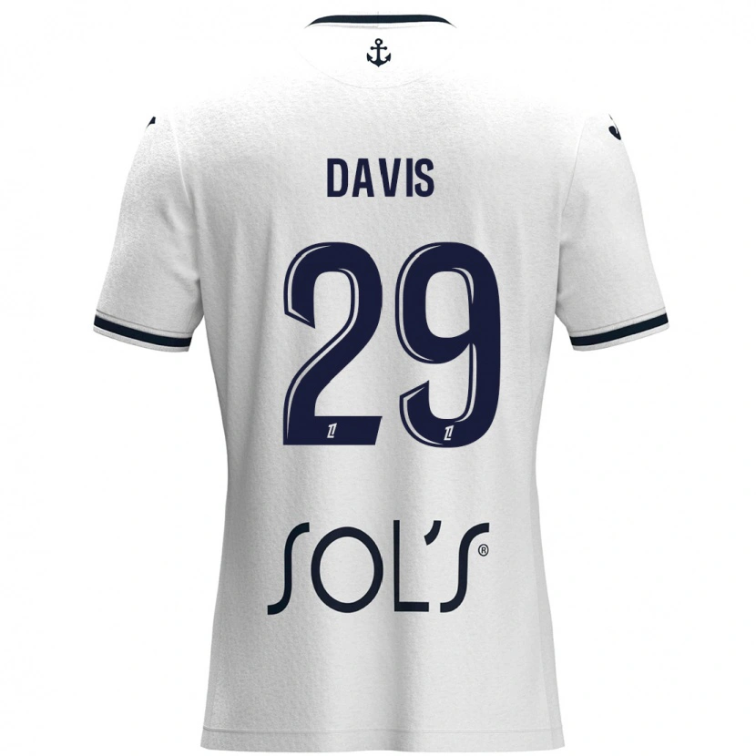 Danxen Femme Maillot Deja Davis #29 Blanc Bleu Foncé Tenues Extérieur 2024/25 T-Shirt