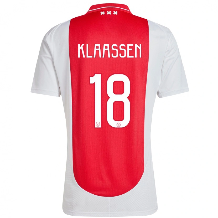 Danxen Enfant Maillot Davy Klaassen #18 Rouge Blanc Tenues Domicile 2024/25 T-Shirt